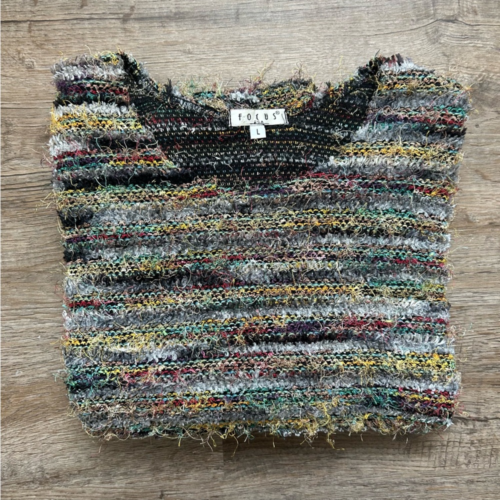 VTG 90s Multi Color Textured Sweater - Picture 9 of 11